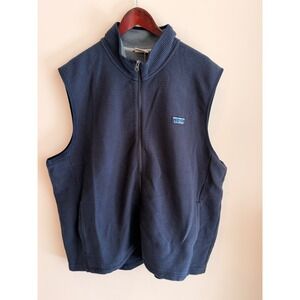 L.L. Bean Lakewashed Double Knit Vest Mens XXL Blue Full Zip Sweater Fleece NWT